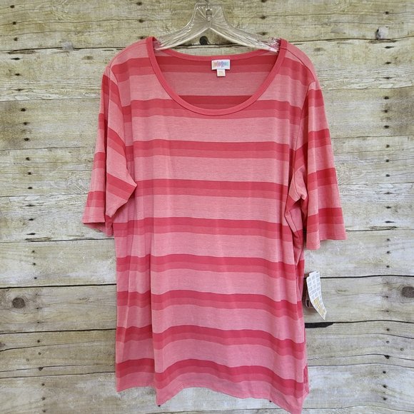 NWT LuLaRoe Gigi Top 3XL - Ombre Pink Stripes - Picture 2 of 8